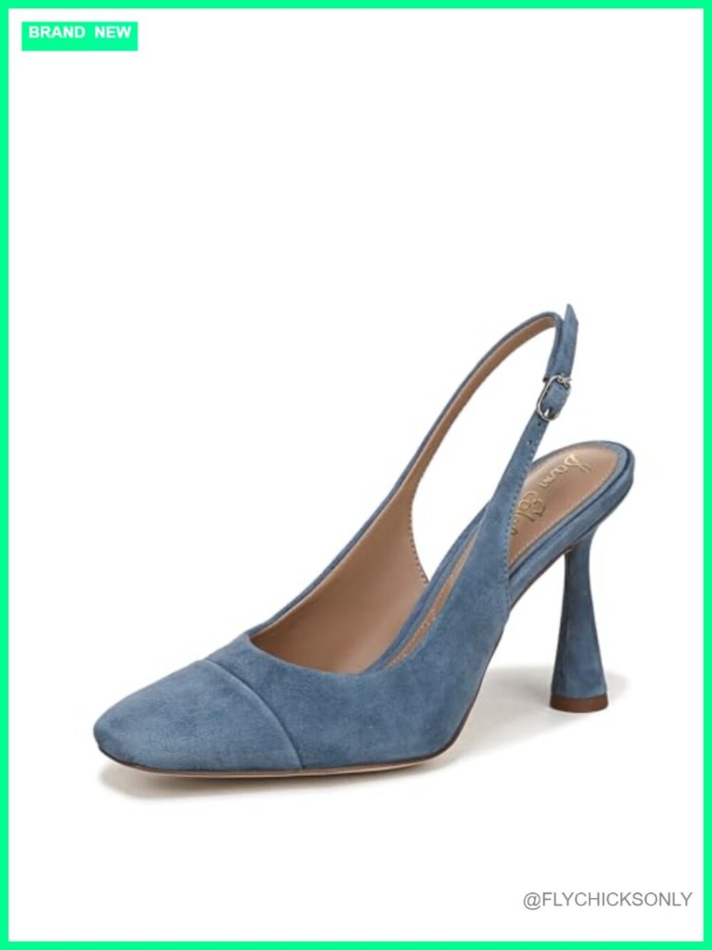 Woven Leather Slingback Pump Square Toe Flare Heel Formal Party Shoe